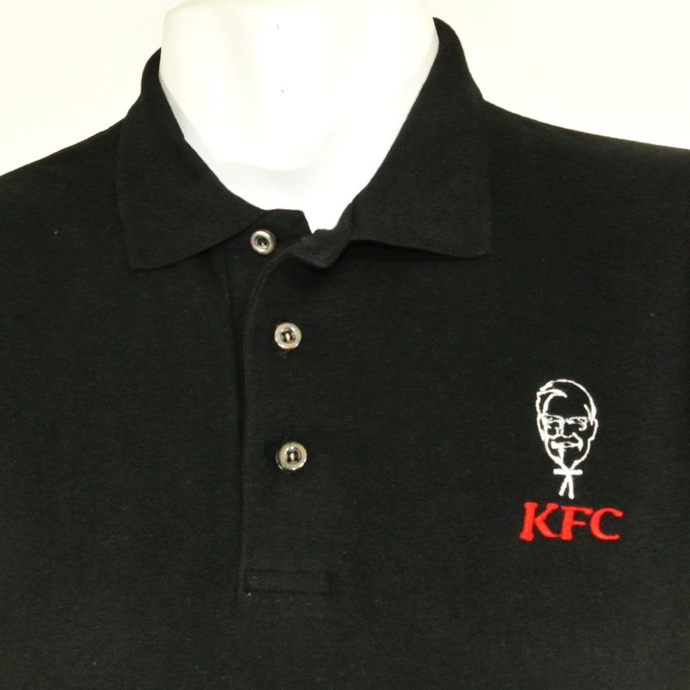 KFC Kentucky Fried Chicken Black Polo Shirt Employee Uniform NEW Size XL - Picture 5 of 10